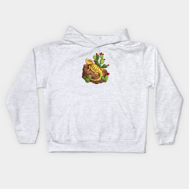 Cute Bearded Dragon Kids Hoodie by solrey